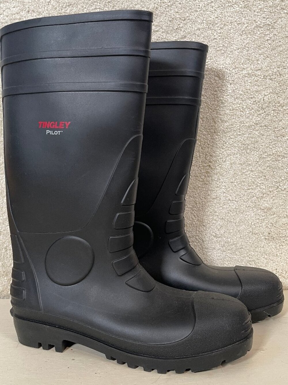 Tingley Pilot Knee-high Safety Toe Black Waterproof PVC Boots Size 12 31151